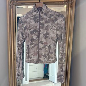 Lululemon Athletica Gray Camouflage Define Cropped Jacket Nulu